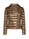 Herno Ultralight Nylon Biker Down Jacket In Brown