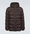 Herno Long-sleeved Hooded Down Jacket In Brown