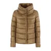 Herno Down Jacket With Ring Collar In Brown