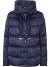 Herno Down Jacket Cape In Blue