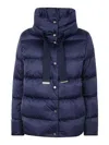 Herno Down Jacket Cape In Blue