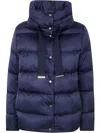Herno Down Jacket Cape In New Blue