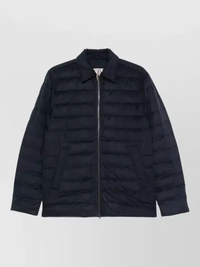 Herno Down Jacket Casual Style Collared Lightweight In Blue