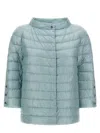 Herno Long-sleeved Down Jacket In Clear Blue