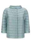 Herno Long-sleeved Down Jacket In Clear Blue