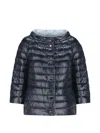 Herno Double-sided Button Quilted Down Jacket In Blue