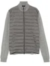 Herno Two-material Cardigan Sweaters And Cardigans Gray In Grey