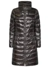 Herno Mud Gray Quilted Nylon Midi Down Jacket In Grey