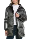 Herno High-shine Puffer Coat In Grey