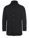Herno Medium-length Structured Coat With Button-up Front