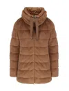 Herno Down Jacket In Eco Fur In Brown