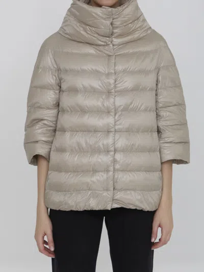 Herno High-neck Puffer Jacket In Light Grey