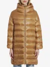 Herno Lightweight Camel Down Jacket With Double-slider Closure In Beige