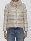 Herno Funnel Neck Padded Jacket In Beige