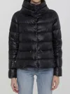 Herno High Collar Long Sleeves Shiny Finish Side Pockets In Black
