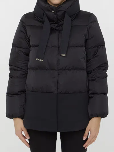 Herno Down Jacket In Satin Effect Technical Fabric In Black