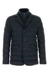 Herno Polyester Down Jacket With Feather-down Padding For Men In Blue