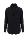 Herno Quilted Padded Double Layer Down Jacket In Nero
