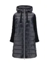 Herno Long Black Hooded Coat In Nylon Woman In Nero