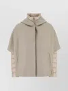 Herno Beige Cape-style Padded Jacket In Gray
