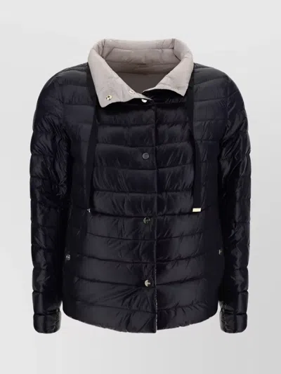 Herno Down Jacket Quilted Elasticated Cuffs In Black