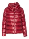Herno Jacket In Nylon Ultralight And Lady Alternative Fur In Red