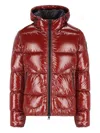 Herno Puffer-style Bordeaux Jacket With High Collar In Red
