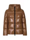 Herno Long-sleeved Down Jacket In Brown