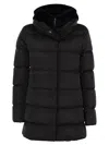 Herno Down Jacket With Bib And Cruelty-free Fur Hood In Black