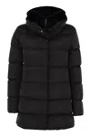 Herno Down Jacket With Bib And Cruelty-free Fur Hood In Black