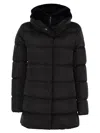 Herno Down Jacket With Bib And Cruelty-free Fur Hood In Black