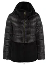 Herno Ultralight Nylon And Lady Alternative Fur Cape Clothing In Black