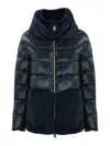 Herno Down Jacket With Ecological Fur In Blue