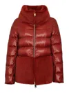 Herno Down Jacket With Ecological Fur In Red