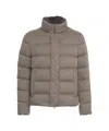 Herno Down Jacket With Faux Fur Collar In Gray