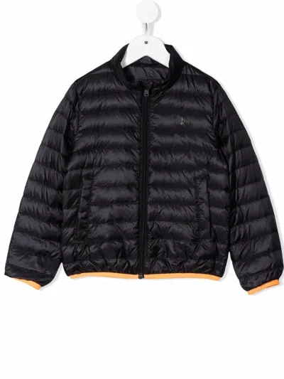 Herno Down Jacket With Fluo Details In Blu