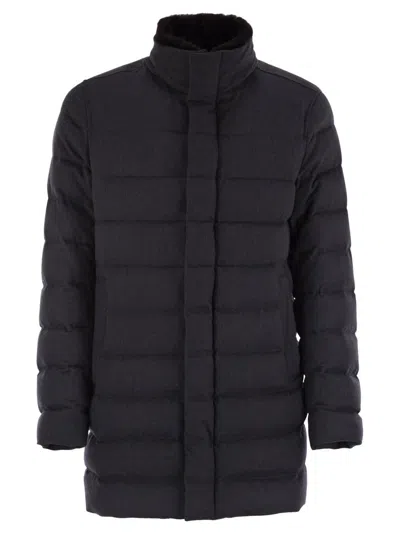 HERNO DOWN JACKET WITH FUR COLLAR