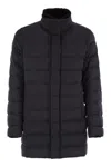 Herno Men Down Jacket With Fur Collar In Blue