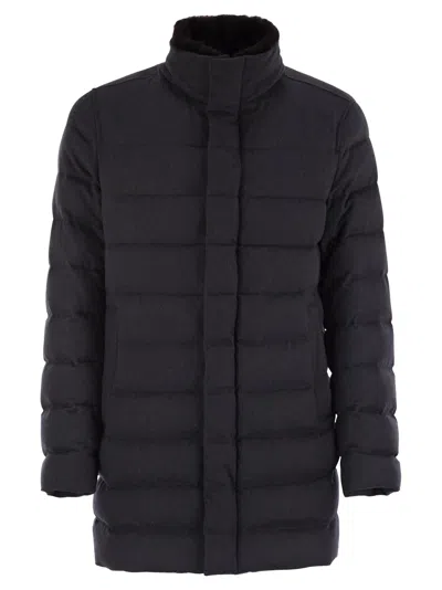HERNO DOWN JACKET WITH FUR COLLAR