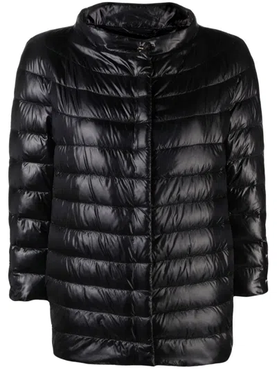 Herno Down Jacket With High Collar In Black