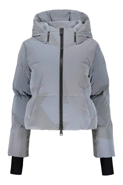 Herno Down Jacket With Hood And Modern Design In Gray