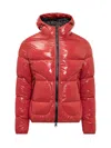 Herno Logo-patch Padded Puffer Jacket In Rosso Scuro