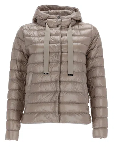 Herno Down Jacket With Hood In Neutral