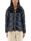 Herno Down Jacket With Lined Collar In Blue