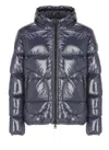 Herno Down Jacket With Logo In Blue
