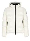 Herno Shiny Padded Down Jacket With Hood And Elasticated Cuffs In White