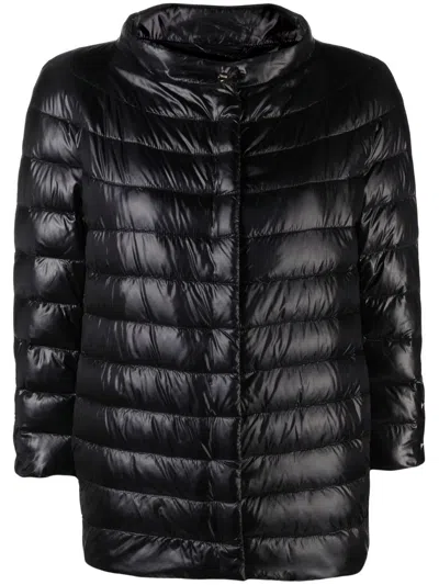Herno Down Jacket With Raised Collar In Black