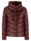 Herno Down Jacket With Ring Collar In Brown