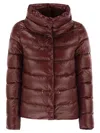 Herno Down Jacket With Ring Collar In Burgundy