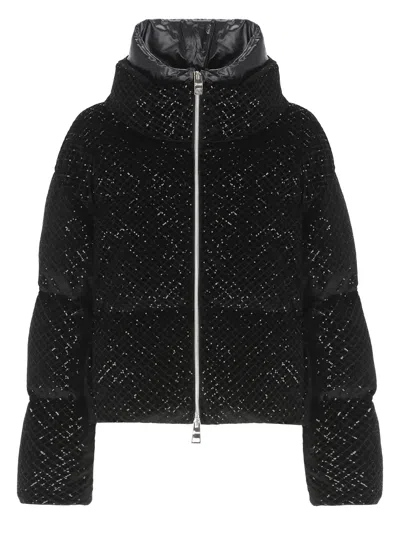 Herno Down Jacket With Sequins In Black